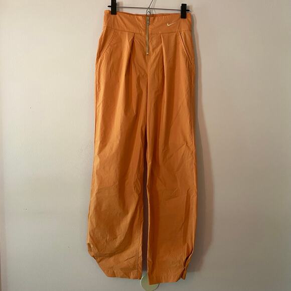Nike Orange Wide Leg Sweatpants High Rise Streetwear Women's size Small - Picture 2 of 13
